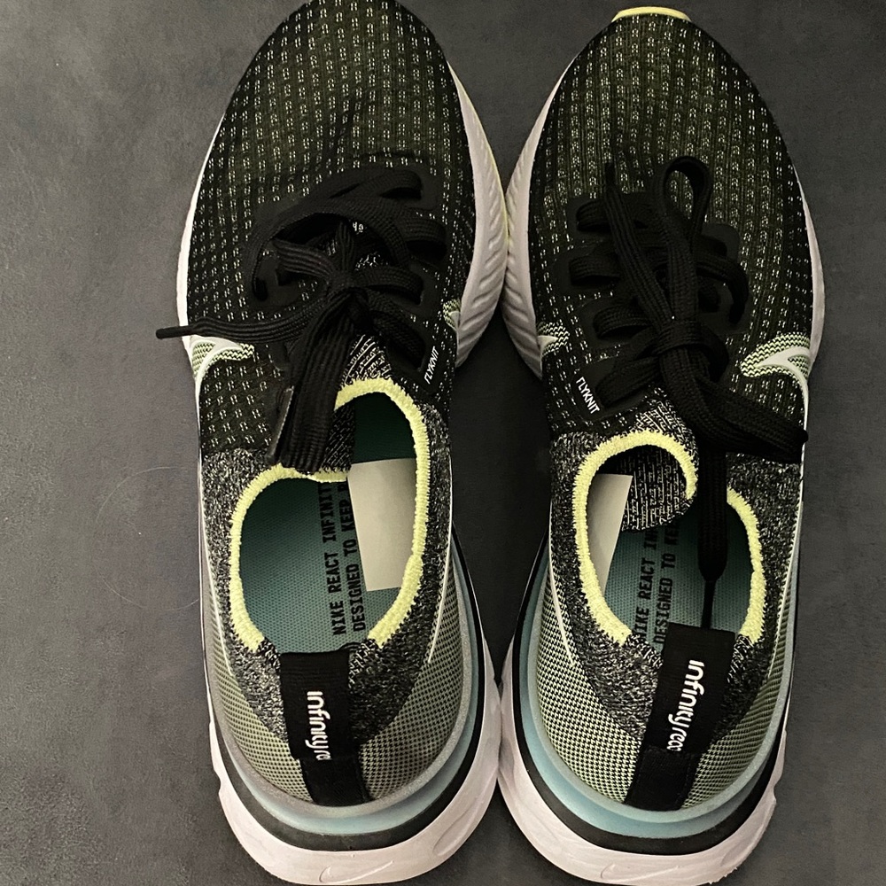 Nike React Black and Green Sneakers. Size 7.5. Excellent condition-worn once.